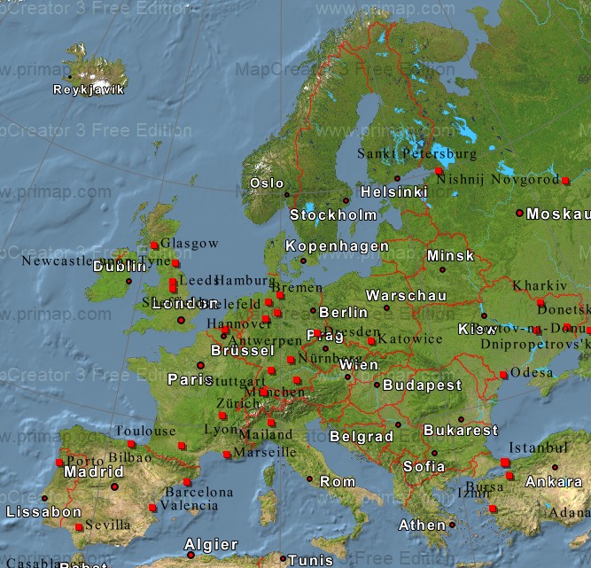 Karte Europa Landkarte mit Reiserouten